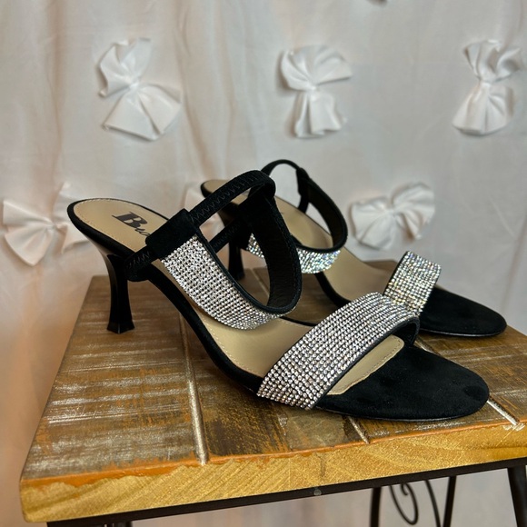 Browns Open Toe Sandal/Shoes with Silver Sparkle Jewelled Detail - Picture 3 of 5